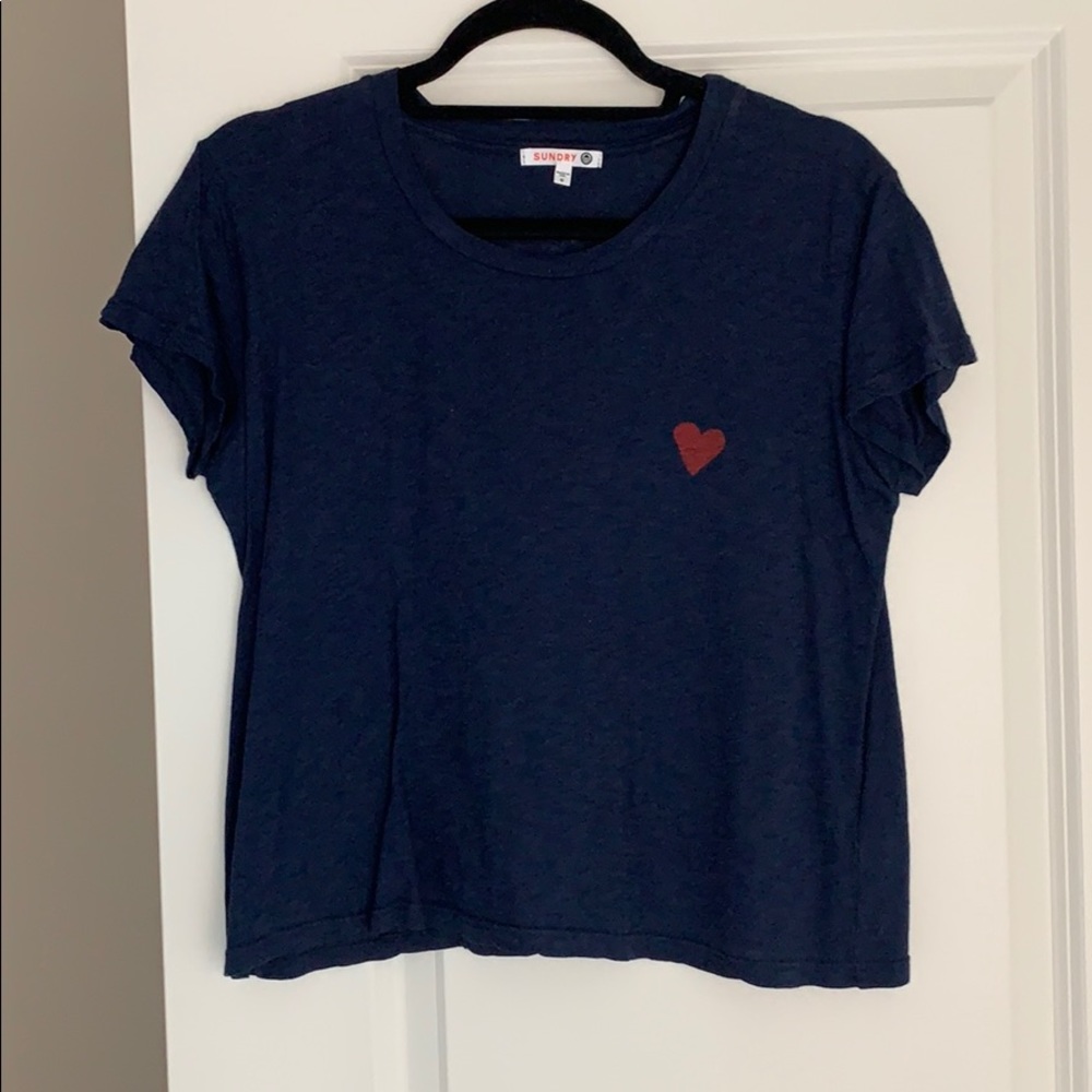 Sundry Navy Heart Tee
